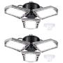 Led Garage Lights 2-Packs, 60w 6000 Lumens Deformable Triple Glow Garage Lighting with 3 Adjustable Led Panels, E26 Ceiling Light Led Shop Lights for Garage Warehouse Basement Workshop and Yard