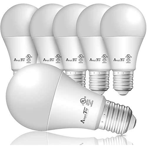 A19 LED Light Bulbs- 6 Pack, AmeriTop Efficient 14W(100W Equivalent) 1600 Lumens General Lighting Bulbs, UL Listed, 5000K Daylight, Non-Dimmable, E26 Standard Base