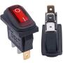 Taiss 2Pcs Waterproof Red Lighted Car I/O SPST 3 Pin 2 Position AC 250V/15A, 125V/20A Rocker Toggle Switches KCD3-101NW-I/O