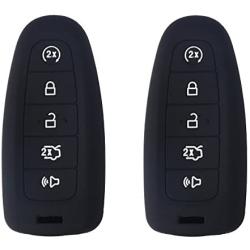 2Pcs XUHANG Sillicone key Skin Cover key Remote Case Protector Shell for Ford Edge Escape Explorer Focus LINCOLN MKS MKT MKX MKZ Keyless Entry Smart Remote 5 Buttons