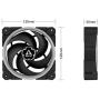 ARCTIC BioniX P120 A-RGB (Bundle 3 pc, incl. A-RGB Controller) - 120 mm Pressure-Optimised Fan with A-RGB, PWM, Cooler, Fluid Dynamic Bearing, 400-2300 RPM - Black