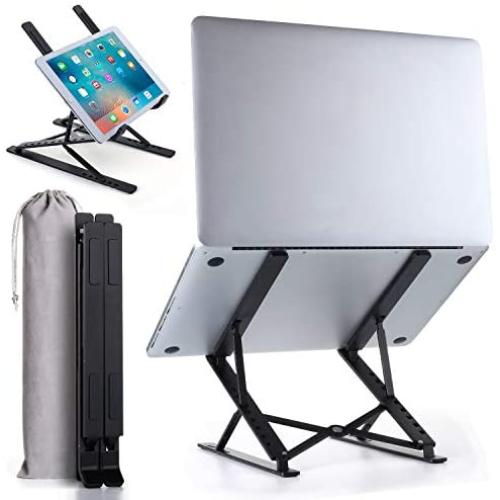 Homelux Theory Portable Laptop Stand Double Layer 6+9 Levels Adjustable Ergonomic Portable Aluminum Laptop Desk, Lightweight Foldable Laptop Stand for MacBook Air Pro,Dell,HP,Acer & More up to 15.6”