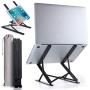 Homelux Theory Portable Laptop Stand Double Layer 6+9 Levels Adjustable Ergonomic Portable Aluminum Laptop Desk, Lightweight Foldable Laptop Stand for MacBook Air Pro,Dell,HP,Acer & More up to 15.6”
