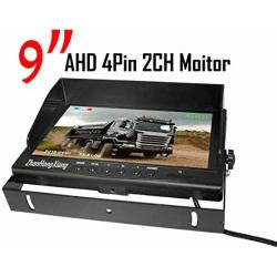 Car Backup Cameras System Build-in DVR Dash Cam,2 x HD 1080P 4Pin Front Rear View Camera ip69 IR Night Vision + 9'' IPS AHD Split Monitor with SD Record 12V~24V for RV Truck Bus Camper Vehicle
