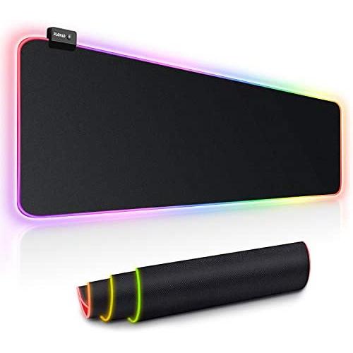 Large RGB Gaming Mouse Pad - 14 Light Modes Extended Computer Keyboard Mat with Durable Stitched Edges and Non-Slip Rubber Base, High-Performance Mouse Pad Optimized for Gamer 31.5X 11.8in