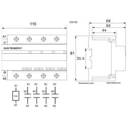 100 Amp Contactor Normally Open NO 100A, 4 Pole, 120V Coil 110v Lighting Power AC, Solar