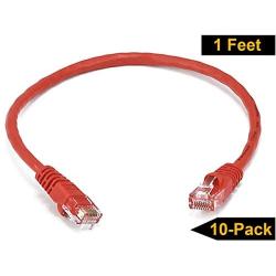 iMBAPrice - 3ft Cat5e Network Ethernet Patch Cable (10 Pack) - Red