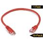 iMBAPrice - 3ft Cat5e Network Ethernet Patch Cable (10 Pack) - Red