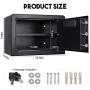 Kacsoo 1.0 Cubic Feet Safe Security Box, Fireproof and Waterproof Safe Cabinet, Digital Combination Lock Safe with Keypad LED Indicator, for Home, Business or Travel (1.0)