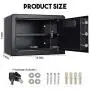 Kacsoo 1.0 Cubic Feet Safe Security Box, Fireproof and Waterproof Safe Cabinet, Digital Combination Lock Safe with Keypad LED Indicator, for Home, Business or Travel (1.0)