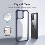 ESR Air Armor Series Case Compatible with iPhone 12 Pro Max 6.7-Inch [Shock Absorbing and Scratch Resistant] [Military Grade Protection] [Hard Back with Flexible Frame] - Transparent Blue