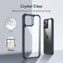 ESR Air Armor Series Case Compatible with iPhone 12 Pro Max 6.7-Inch [Shock Absorbing and Scratch Resistant] [Military Grade Protection] [Hard Back with Flexible Frame] - Transparent Blue