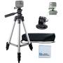 50'' Aluminum Camera Tripod with Built in Bubble Level Indicator for All GoPro HERO Cameras + Tripod Mount & an eCostConnection Microfiber Cloth