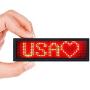 LED Name Sign for Business 44 x 11 Pixels and USB Programming Digital Display, Rechargeable LED Card Screen for Bar Hotel Party Supermarket School and Restaurant - LED Name Badge Red