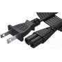 Pwr TV Power Cord 12Ft Cable for Samsung LG TCL Sony: 2 Prong AC Wall Plug 2-Slot LED LCD Insignia Sharp Toshiba JVC Hisense Electronics UN65KS8000FXZA UN40J5200AFXZA 43UH6100 Black