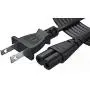 Pwr TV Power Cord 12Ft Cable for Samsung LG TCL Sony: 2 Prong AC Wall Plug 2-Slot LED LCD Insignia Sharp Toshiba JVC Hisense Electronics UN65KS8000FXZA UN40J5200AFXZA 43UH6100 Black