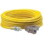 Southwire 04188 12/3 Multi-Outlet Vinyl Extension Cord with Lighted End, 50-Foot