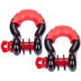 TYT Shackles 3/4'' D Ring Shackle 2 Pack kit, 10500lbs Break Strength Black Snatch Block, with Red 7/8'' Screw Pin and Shackle Isolator & Washers Kit for Tow Strap Winch Off Road Jeep Vehicle Recovery