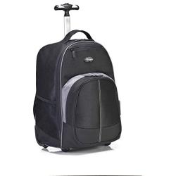 Targus Compact Rolling Backpack for Business, College Student and Travel Commuter Wheeled Bag, Durable Material, Tablet Pocket, Removable Laptop Protective Sleeve for 16-Inch Laptop, Black (TSB750US)