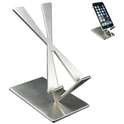 ArtsOnDesk Modern Art Desk iPhone Stand St204 Stainless Steel Satin Finish Patent Registered -- Especially Designed for Typing Compatible with all iPhones Google Pixel Samsung Mobile Ipad Perfect Gift