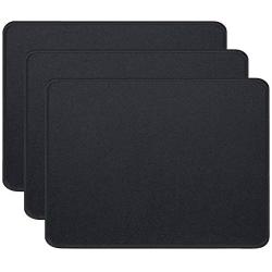 Gimnor 3 Pack Standard Mouse Pad with Stitched Edges, Comfortable Mouse Mat Pad, Non-Slip Rubber Base Mousepad for All Types of Mouse Laptop Computer PC 10.3 x 8.3 inches Black