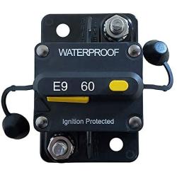(60）Amp Circuit Protector Hi-Amp Type Circuit Breaker with Manual Reset，12V- 48VDC, Water Resistant (60A)