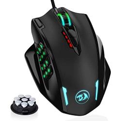 Redragon M908 Impact RGB LED MMO Mouse with Side Buttons Optical Wired Gaming Mouse with 12,400DPI, High Precision, 20 Programmable Mouse Buttons