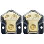 LEIGESAUDIO 0/2/4 Gauge in 4/8 Gauge AWG Out Amp Power Distribution Block for Car Audio Splitter-2 Way（2 Pack）