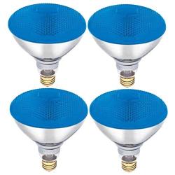 Dysmio Lighting 100 Watt BR38 Incandescent Flood Light Bulb Blue Light, 4 Pack
