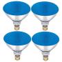 Dysmio Lighting 100 Watt BR38 Incandescent Flood Light Bulb Blue Light, 4 Pack