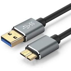 PIHEN Micro B Hard Drive Cable, USB 3.0 to Micro USB 3.0 Charge & Sync Cord with Aluminum Connector,Data Wire for Toshiba Canvio, WD External Hard Drive, Samsung Galaxy S5, Note 3 and More(1.5FT)