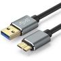 PIHEN Micro B Hard Drive Cable, USB 3.0 to Micro USB 3.0 Charge & Sync Cord with Aluminum Connector,Data Wire for Toshiba Canvio, WD External Hard Drive, Samsung Galaxy S5, Note 3 and More(1.5FT)