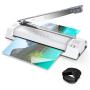ABOX Laminator OL381C, A3 A4 Laminator Machine 5 in 1 Thermal Laminating Machine with Jam Release Switch, ABS Function, Corner Rounder, 16 Laminating Pouches for Home, Office and School