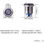 Ulincos Momentary Pushbutton Switch U16B1 1NO Silver Stainless Steel Shell with Blue LED Ring Suitable for 16mm 5/8'' Mounting Hole (Blue)
