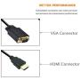 HDMI to VGA Adapter Cable, PeoTRIOL 1080P HDMI Male to VGA Male M/M Video Converter Cord VGA Adapter Compatible with HDMI Desktop, Laptop, DVD to 15 Pin D-SUB VGA HDTV Monitor Projector - 6Feet