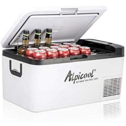 Alpicool K18 Portable Refrigerator Car Fridge Freezer 19 Quart(18 Liter) Vehicle, Truck, RV, Boat, Mini Fridge Freezer for Driving, Travel, Fishing, Outdoor -12/24V DC(-4°F~68°F)