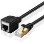 TNP Ethernet Cable Extender Extension Cable Adapter (3FT) - Cat6 Cat5e Cat5 RJ45 Female to Male Network Wiring Coupler Joiner Connector Plug Patch Wire Cord - Black