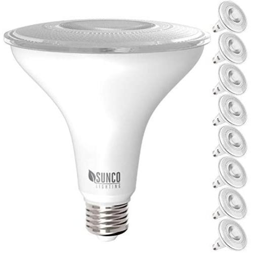 Sunco Lighting 8 Pack PAR38 LED Bulb 13W=100W, 5000K Daylight, 1050 LM, Dimmable, Indoor/Outdoor Spotlight, Waterproof - UL & Energy Star Listed