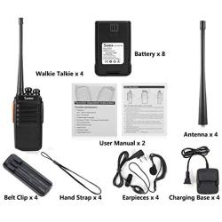 Seodon Walkie Talkies for Adults Long Range with One Extra Battery for Each Radio Rechargeable 4 Pack 2 Way Radio Up to 5 Miles Range in The Open Filed Two Way Radios Long Distance Walky Talky