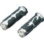 Chrome Billet ISO-FLAME Grips for Harley 08-Up Tourng Throttle Fly-by-Wire Models by Kuryakyn