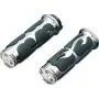 Chrome Billet ISO-FLAME Grips for Harley 08-Up Tourng Throttle Fly-by-Wire Models by Kuryakyn