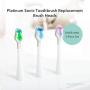 Smile Bright Store Platinum Sonic Toothbrush Replacement Brush Heads - Soft Bristles, Original Version (Pack of 3)