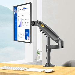 NB North Bayou Monitor Arm Monitor Stand Monitor Desk Mount Height Adjustable VESA Bracket for 17 to 27 Inch Computer Screen - Holds up to 19.8lbs with C Clamp Bolt-Through Grommet Base H80-B