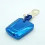 ROYALFOX(TM Luxury Soft TPU Smart 4 Buttons Key Fob case Cover for BMW i3 i8 2014 2016 2017 with Keychain Key Ring BMW i Key Cover (Blue)