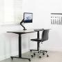 VIVO Height Adjustable Monitor Arm - Single Counterbalance Desk Mount for Screens up to 27 inches, Fully Articulating Black Pneumatic Universal VESA Stand STAND-V001O