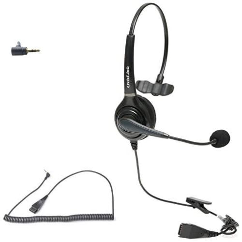 Polycom SoundPoint Phone Headset | Noise Canceling Call Center Headset Compatible with Polycom SoundPoint IP Phone with 2.5mm Headset Jack | HD Voice Quality | Flexible & Rotatable Microphone