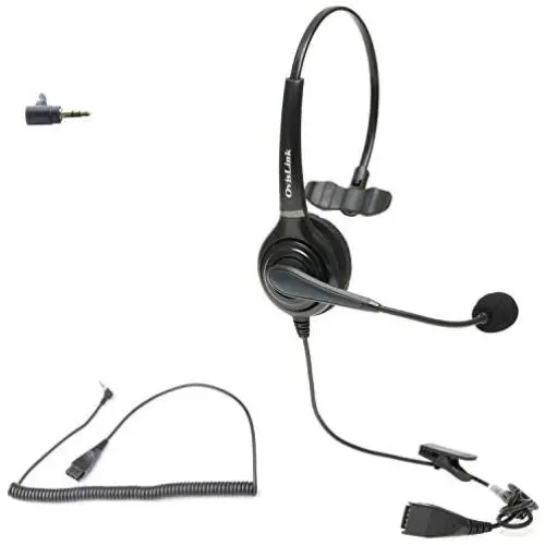 Polycom SoundPoint Phone Headset | Noise Canceling Call Center Headset Compatible with Polycom SoundPoint IP Phone with 2.5mm Headset Jack | HD Voice Quality | Flexible & Rotatable Microphone