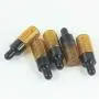 Pack of 100,3ml Amber Glass Dropper Bottle,Empty Sample Vial Glass Eye Dropper Aromatherapy Liquid Perfume Essential Oil Bottles with Glass pipette&Black Aluminum caps-Pipette&Funnel included