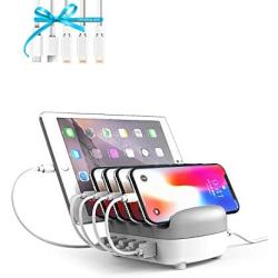 Charging Station for Multiple Devices Apple, Cell Phone Charging Stations with Your iPhone Ipad Products Desk Organizer with Charging Station for Tablets, and Other Electronics.