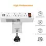Desk Clamp Power Strip, Desktop Clamp Mount Power Outlet with 2 USB Ports, 4 AC Outlets, Mountable Desk Outlet Removable Power Plugs with 6.56ft Power Cord (4AC2USB-White)